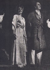 Bedroom politics--Patti LuPone and Bob Gunton, as the formidable Eva and Juan Peron, discuss ways to wheel and deal power in 'Evita.'