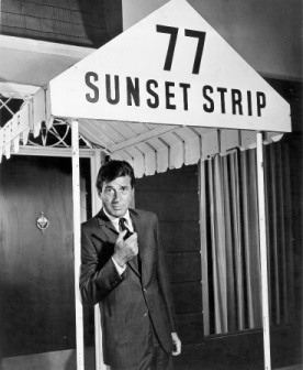 Efrem Zimbalist, Jr. under the famous marquee
